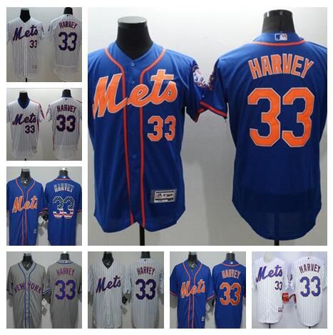 Best 2016 Mens New York Mets Jersey #33 Matt Harvey Blue White Orange Grey Camo Black Stitched ...