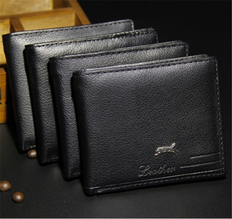 Wallets For Men Cheap Pu Leather Mens Purse Bifold Wallet Retro Design Short Purses Money Bag ...