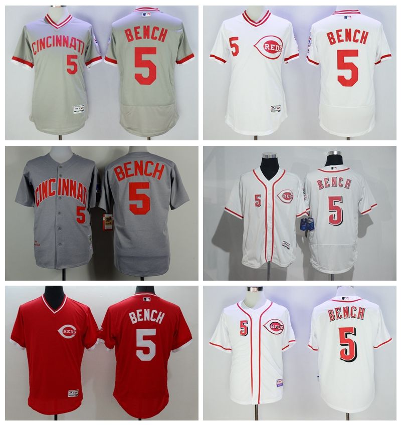 2017 Cincinnati Reds 5 Johnny Bench Jersey Flexbase 1976 Cooperstown Baseball Jerseys Throwback
