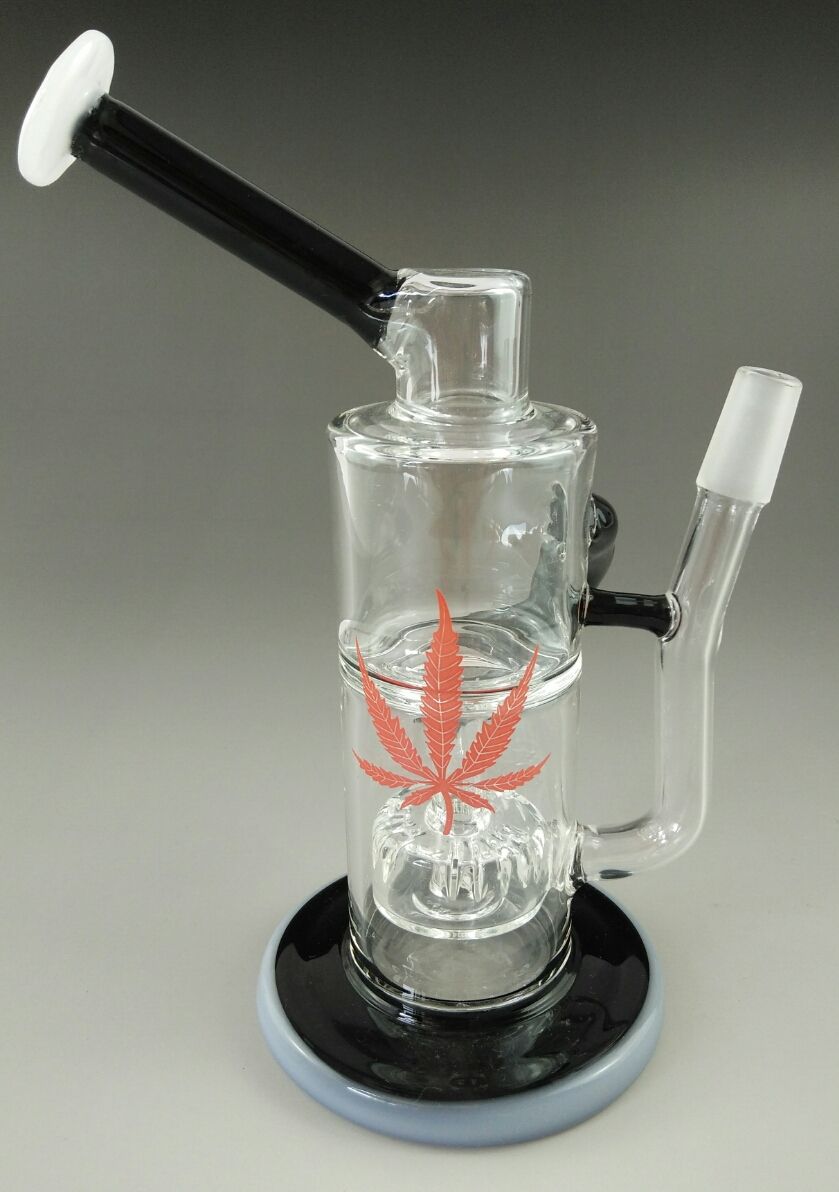 2017 Narrival Double Recycle Bongs 8.5inches Glass Bong Water Pipe Oil