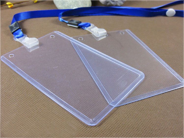 Id Holders Case Pvc Hard Plastic Sleeve Business Badge Card Holder With