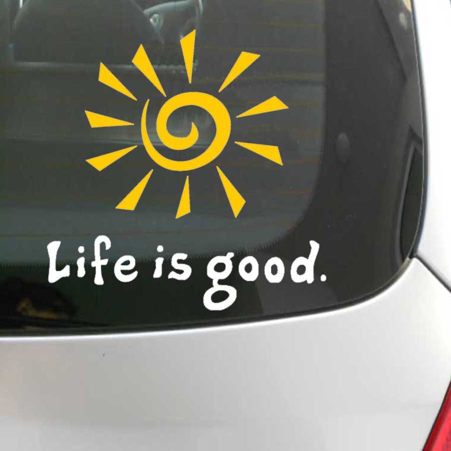 2017 Fun Life Is Good Rising Sun Decal Window Car Laptop Sticker Vinyl