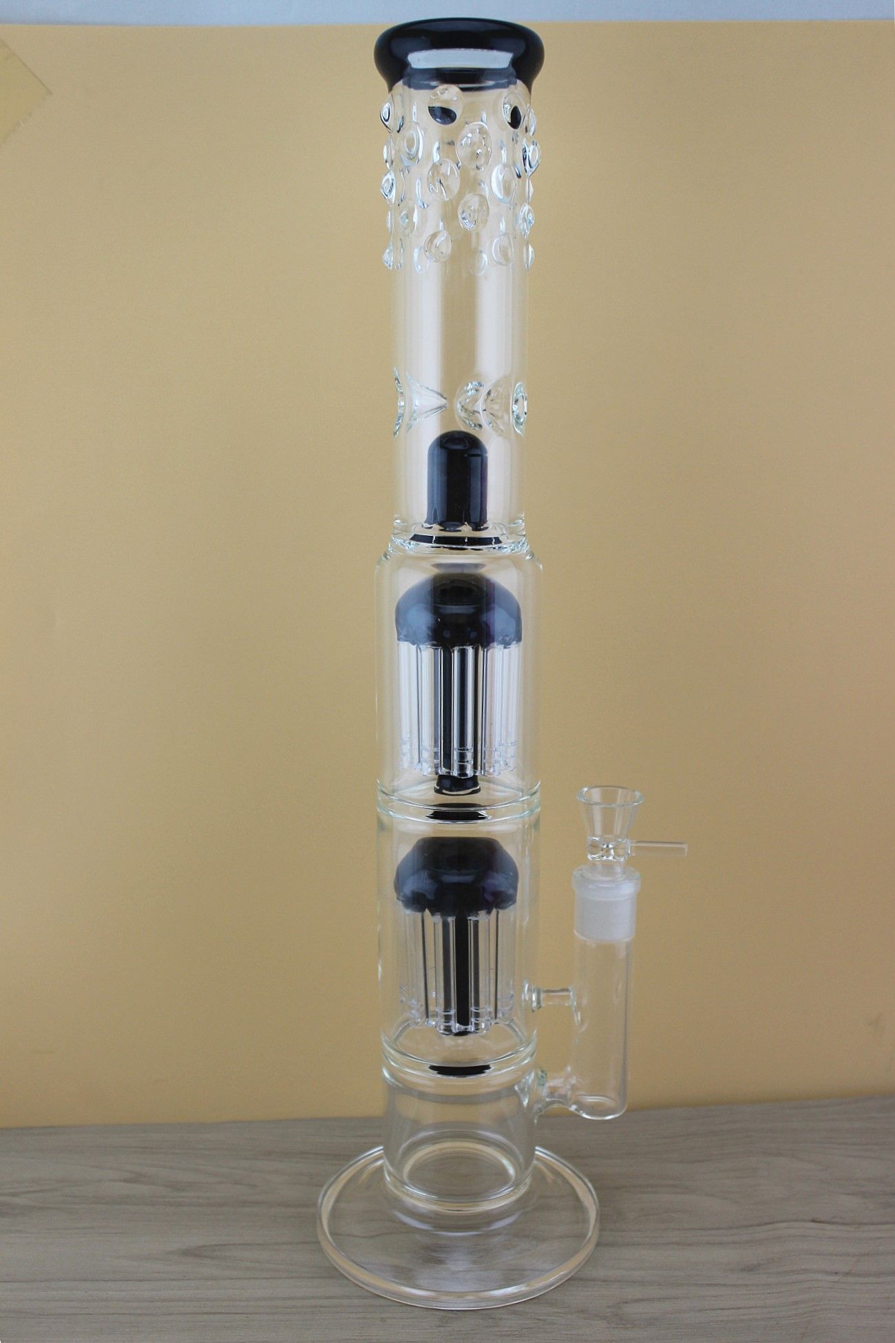 2017 New Large Glass Bongs 2*12 Arm Filtration Glass Water Pipe Glass