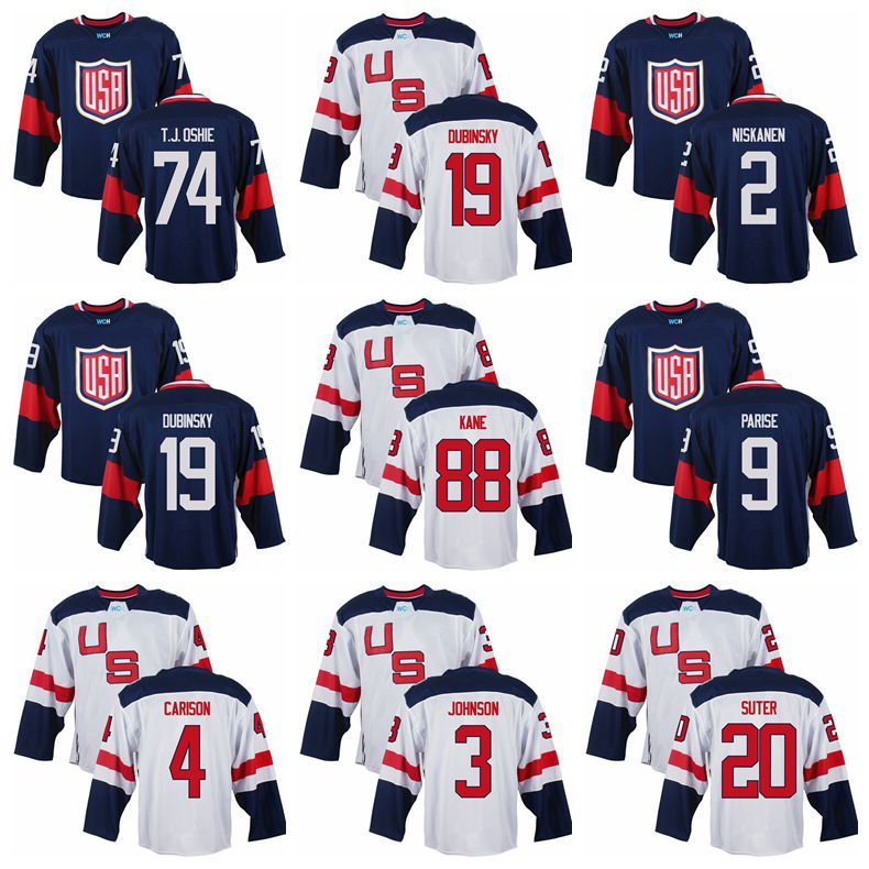 2017 2016 Usa Olympic Hockey Jerseys White 88 Kane Hockey Jerseys Blue