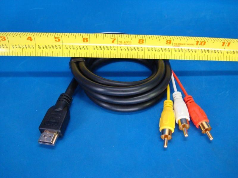 Black 1.5m 3 Rca Hdmi Video Av Composite Adapter Converter Cable Red