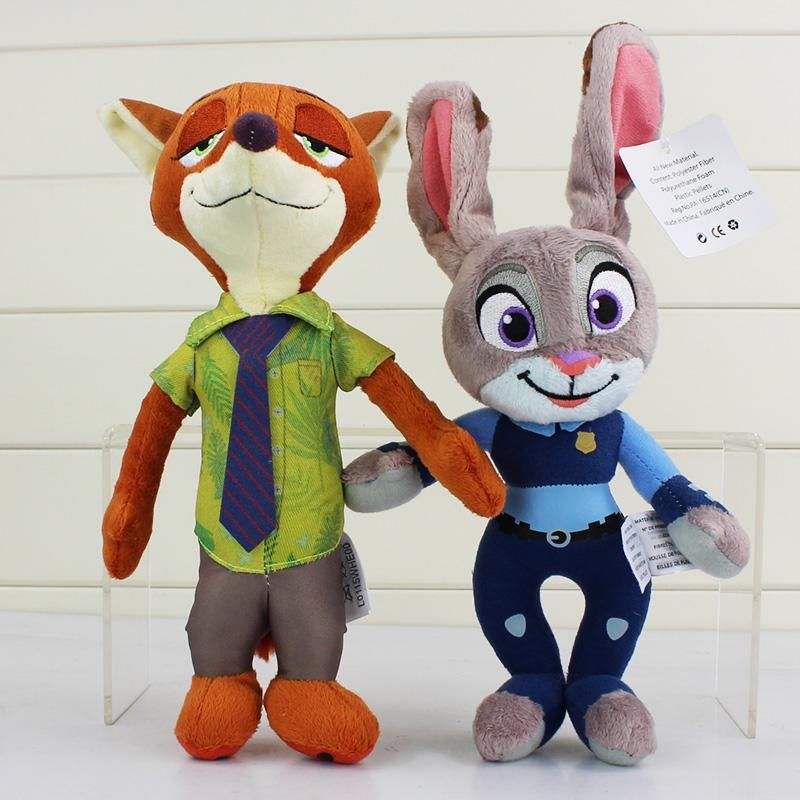 2018 23cm Zootopia Toys Nick Wilde Judy Hopps Plush Fox Rabbit Stuffed