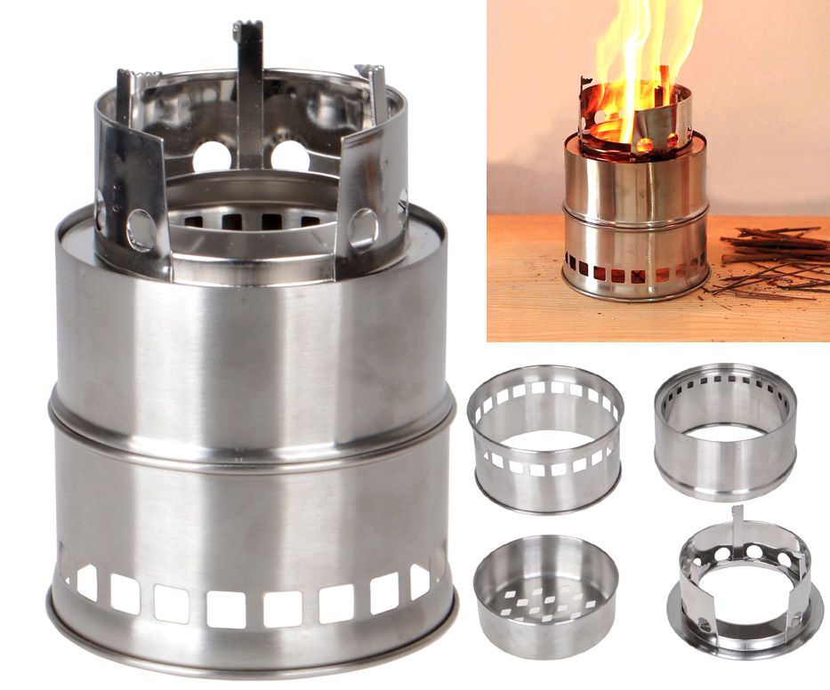 Outdoor Portable Wood Stove Backpacking Survival Wood Burning Camping