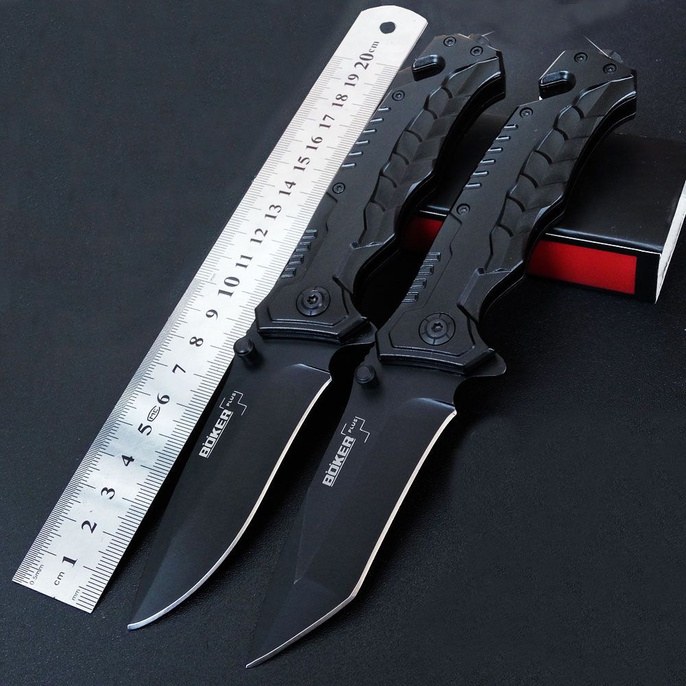 High Quality!boker Folding Knife Black Cobra Design Camping Knife Fast