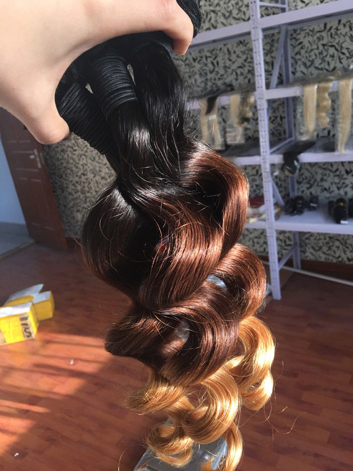 Colorful 1b/4/27 30 Curly Ombre Hair 3Bundles Wholesale ...