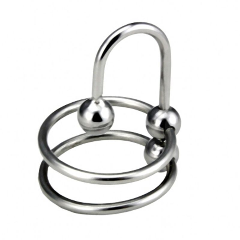 Double Ring Head Ring With Sperm Stopper New Stainless Penis Plug Sounding Urethral Stretcher