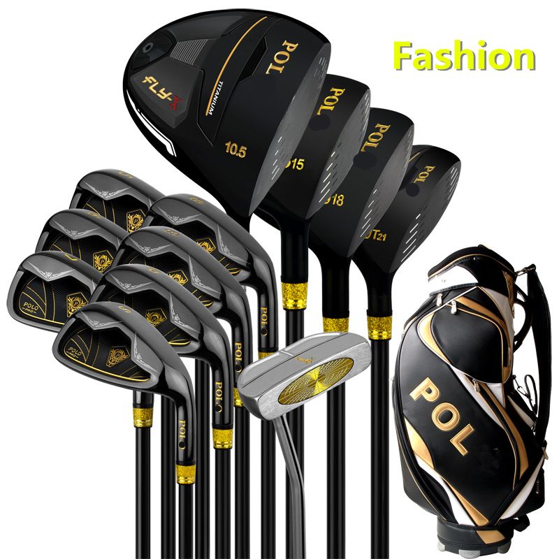 2017 Newest 2016 Professional Brand Golf Full Clubs Men Gold Black Golf Club Set With Golf Bag