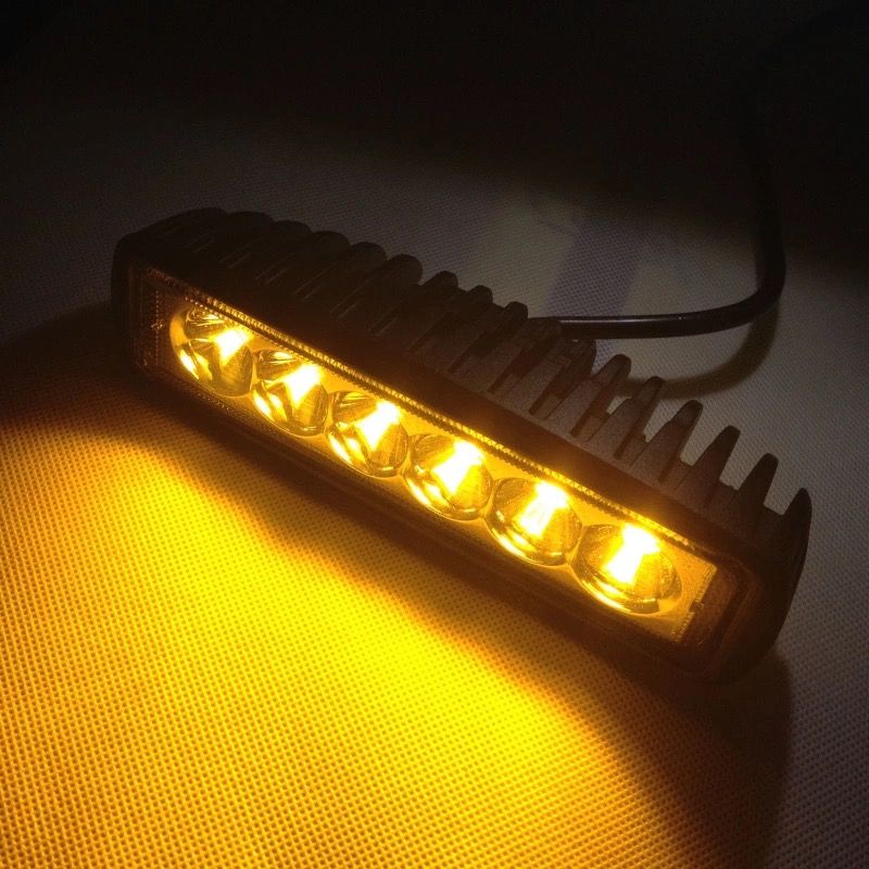 Big Sale Led Amber Light Bar For Fog Driving Offroad Boat Lamp, 18w Led