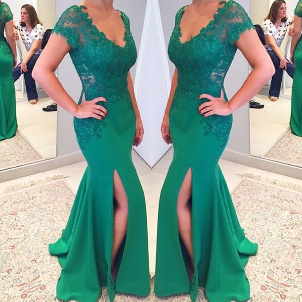 Emerald green mermaid prom dress 2017 Emerald green mermaid prom dress 2017