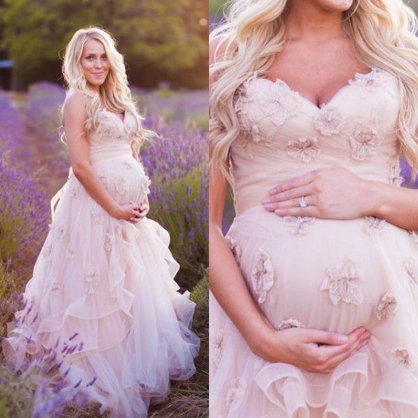 Vintage 2016 Maternity Wedding Dresses Blush Sweetheart ...