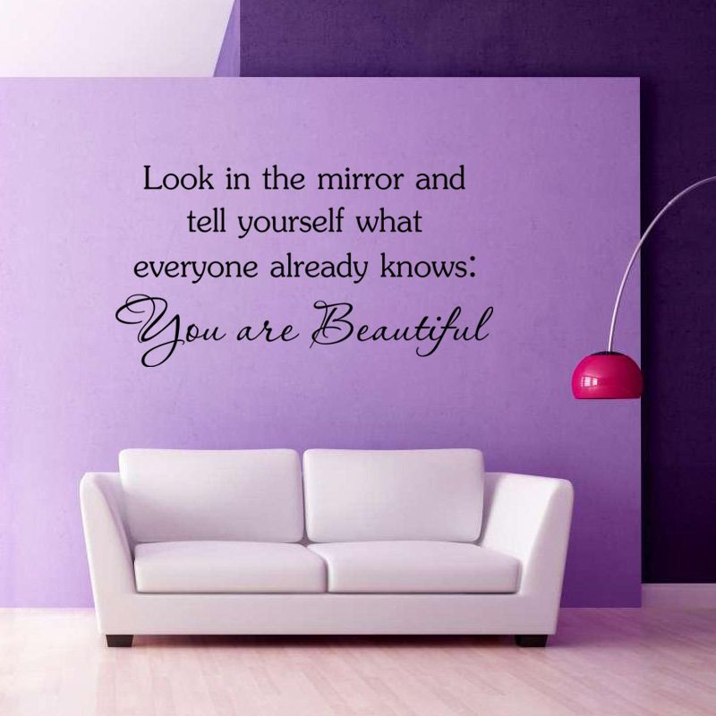 You Are Beautiful Look In The Mirror Vinyl Wall Art Decal Wall Stickers