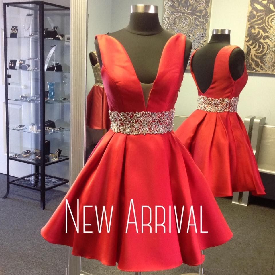 2016 Elegant Dresses Deep V Neck With Open Back And Crystals