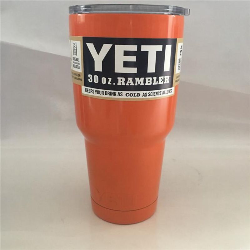 30oz Orange Yeti Cups Cooler 304 Stainless Steel Yeti Rambler Tumbler