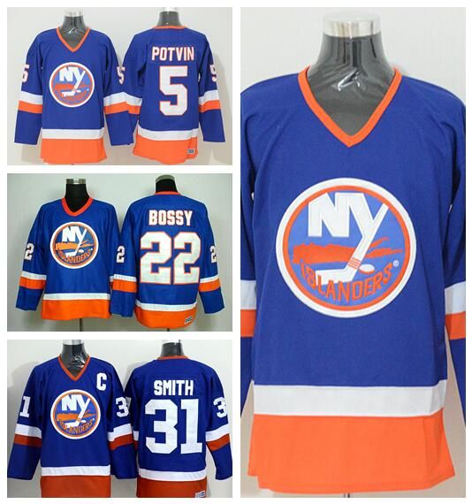 2017 New York Islanders Throwback Ice Hockey Jerseys 5 Denis Potvin 22