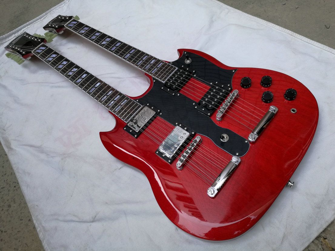 1275 Double Necks Electric Guitar Mahogany Wine Red Childrens Electric