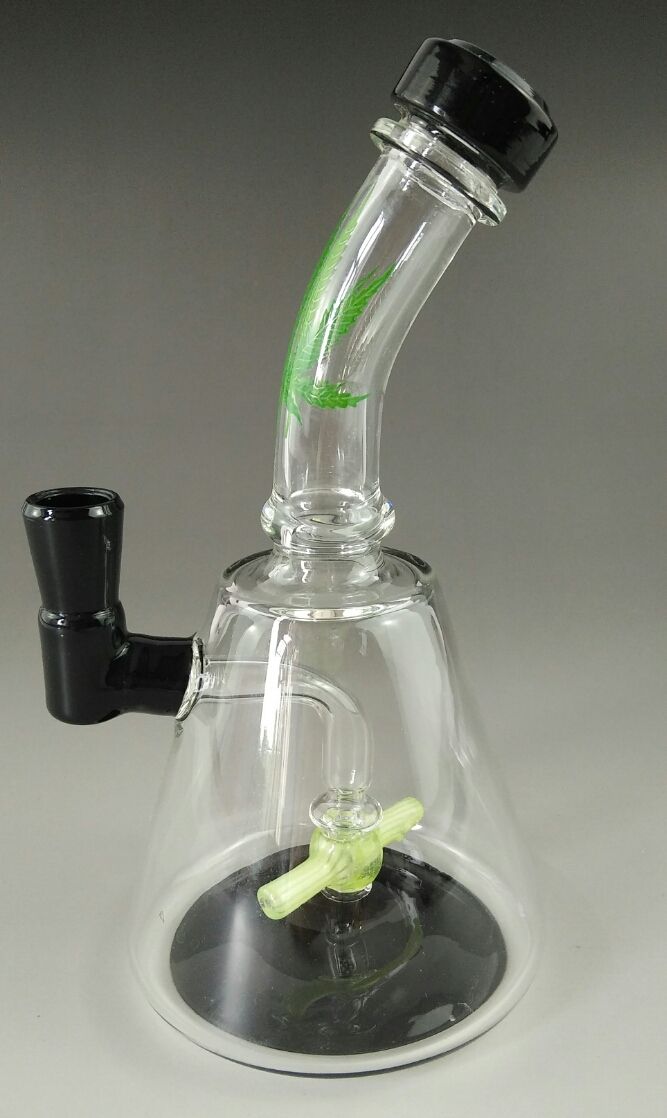 2017 Narrival Double Recycle Bongs 8.5inches Glass Bong Water Pipe Oil Rig Glass Pipe With 14