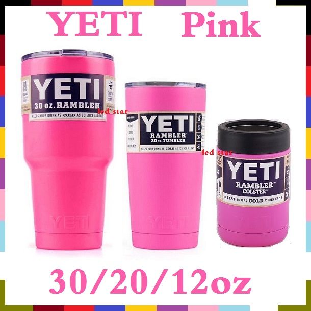 Pink YETI Cup 30oz 20oz 12oz Rambler Tumbler Bilayer Insulation Cups