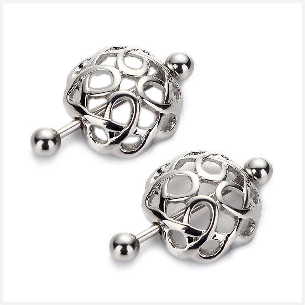 2017 Hollow Sexy Pierced Nipple Rings Bars 14g 316l Surgical Steel
