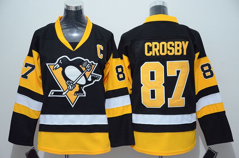 2017 Penguins 87 Crosby Hockey Jersey Black Hockey Uniform Men Hockey Wears Stitched Best