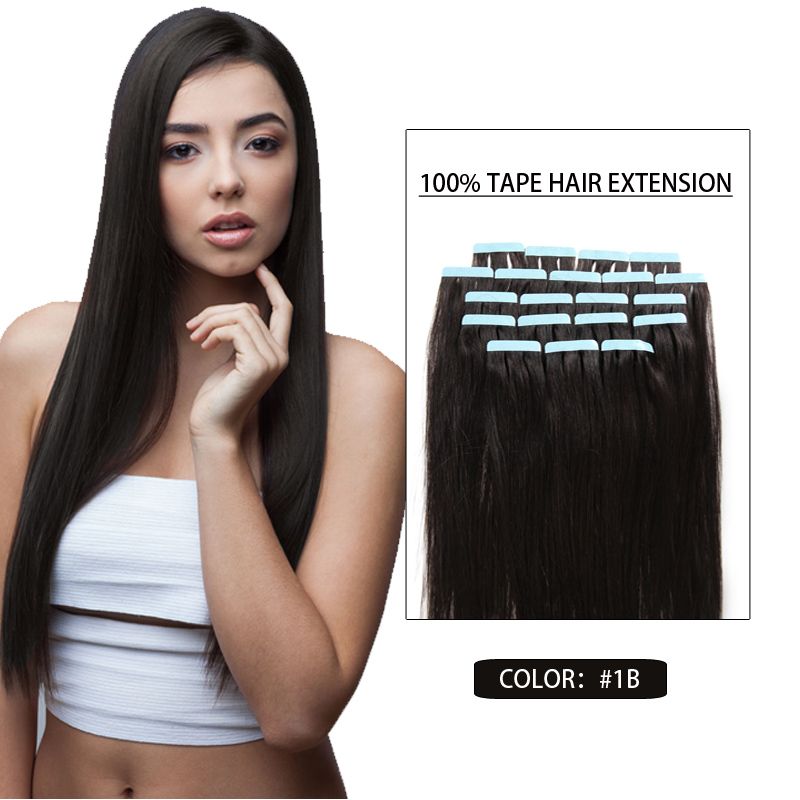 Brazilian Hair Blue Strong Skin Weft Adhesive Tape Hair Extension =100g