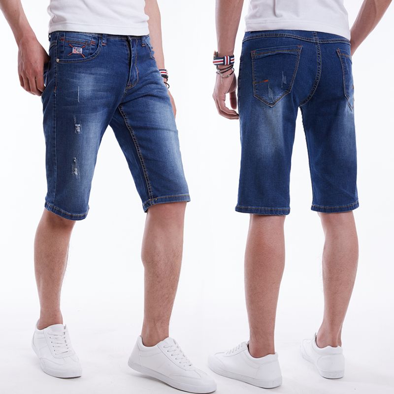 Wholesale-Drizzte Mens Plus Size High Stretch Lightweight Blue Wholesale-Drizzte Mens Plus Size High Stretch Lightweight Blue Denim Jeans Shorts for Men Ripped Jean Pants 30 to 36 38 40 42 44 46 48 Shorts Pant Jean ... - Wholesale-Drizzte Mens Plus Size High Stretch Lightweight Blue
