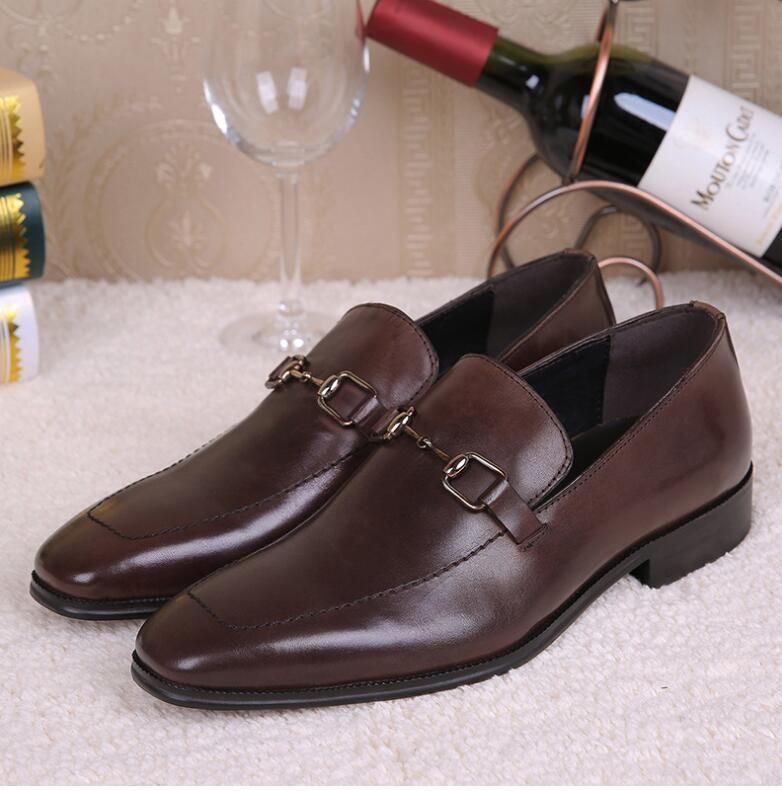 New Men Oxford Flat Shoes Top Brand Men Moccasins Shoes Wedding Genuine