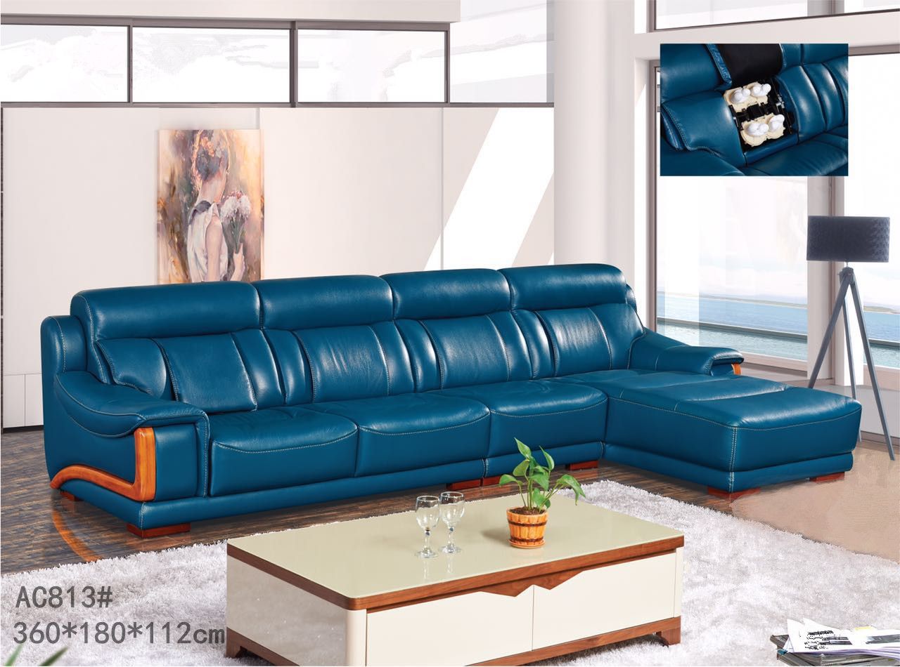GENIUINE LEATHER SOFA BLUE FASION MODERM LUXURY STYLE LIVING ROOM GENIUINE LEATHER SOFA BLUE FASION MODERM LUXURY STYLE LIVING ROOM