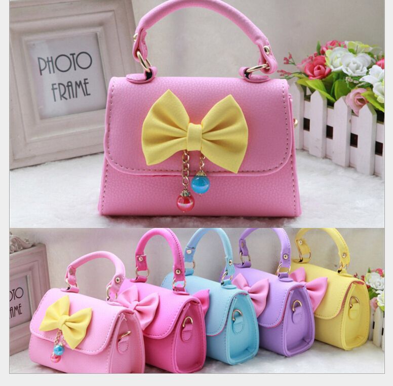 Wholesale 2016 Bow Bags Children Handbags For Girls Kids Mini Messagers