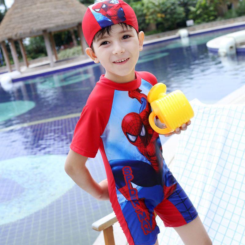 2017 Spider Man Kids Swimwear Swimsuit 2016 New Children Boys Cartoon Spider Man One Pieces
