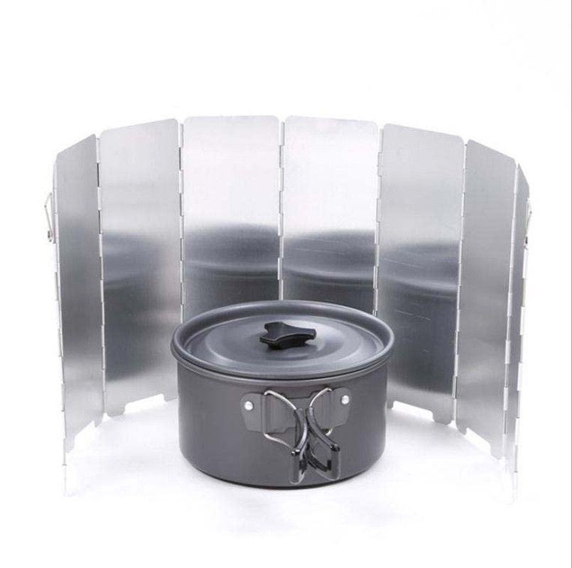8 PlatesAluminium Windscreen For Camping Stove Foldable Outdoor