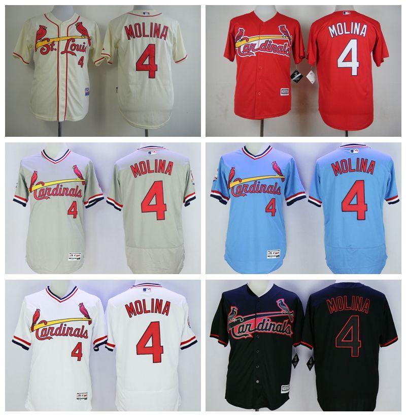 2017 St. Louis Cardinals 4 Yadier Molina Jersey Cooperstown Vintage