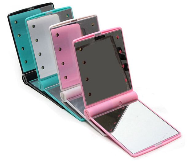 makeup mirrors mini portable folding compact hand cosmetic portable light up makeup mirror