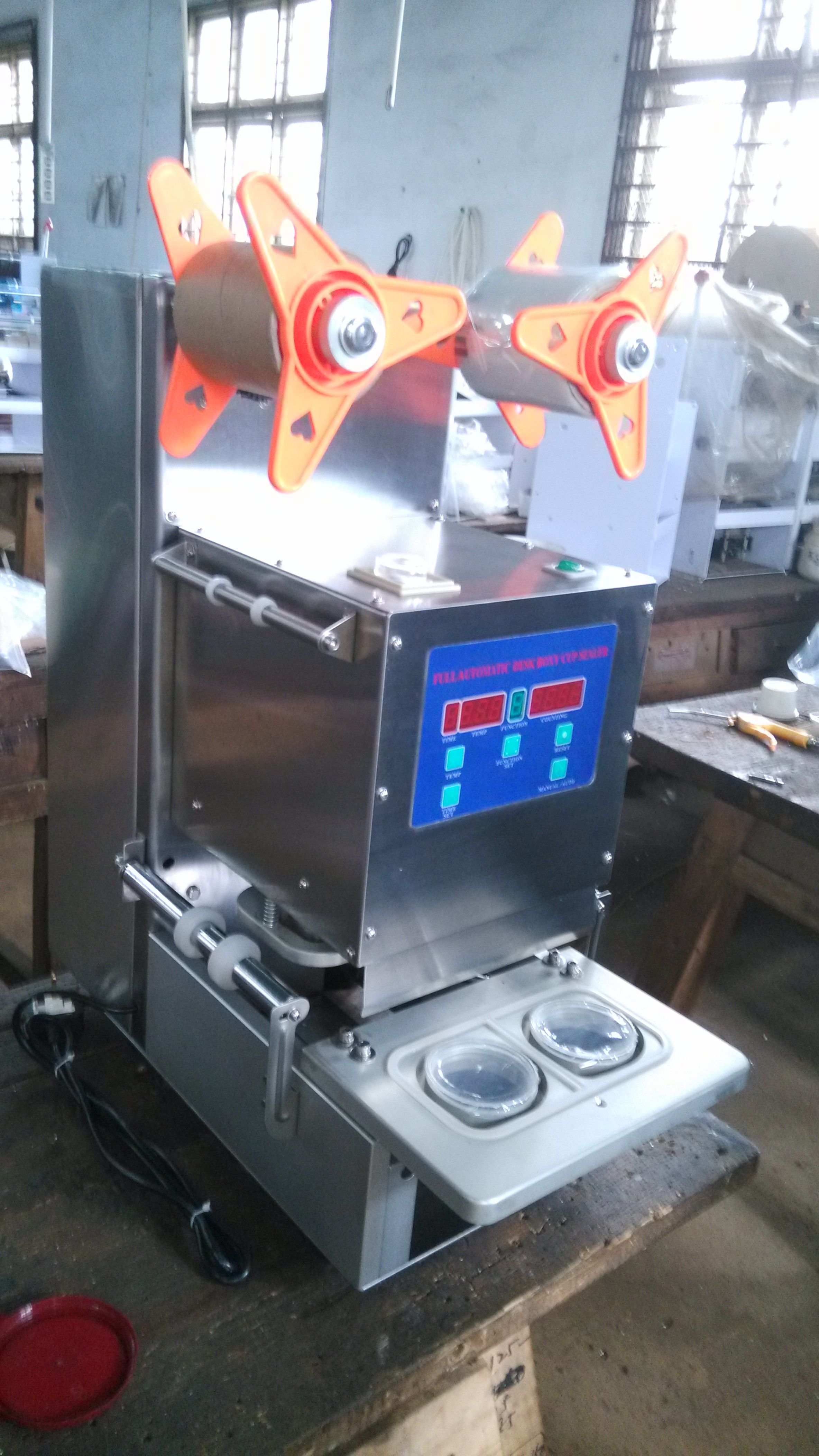 2018 Qdf95 2 95mm 2 Cups Sealing Machine Automatic Cup Sealer Stainless