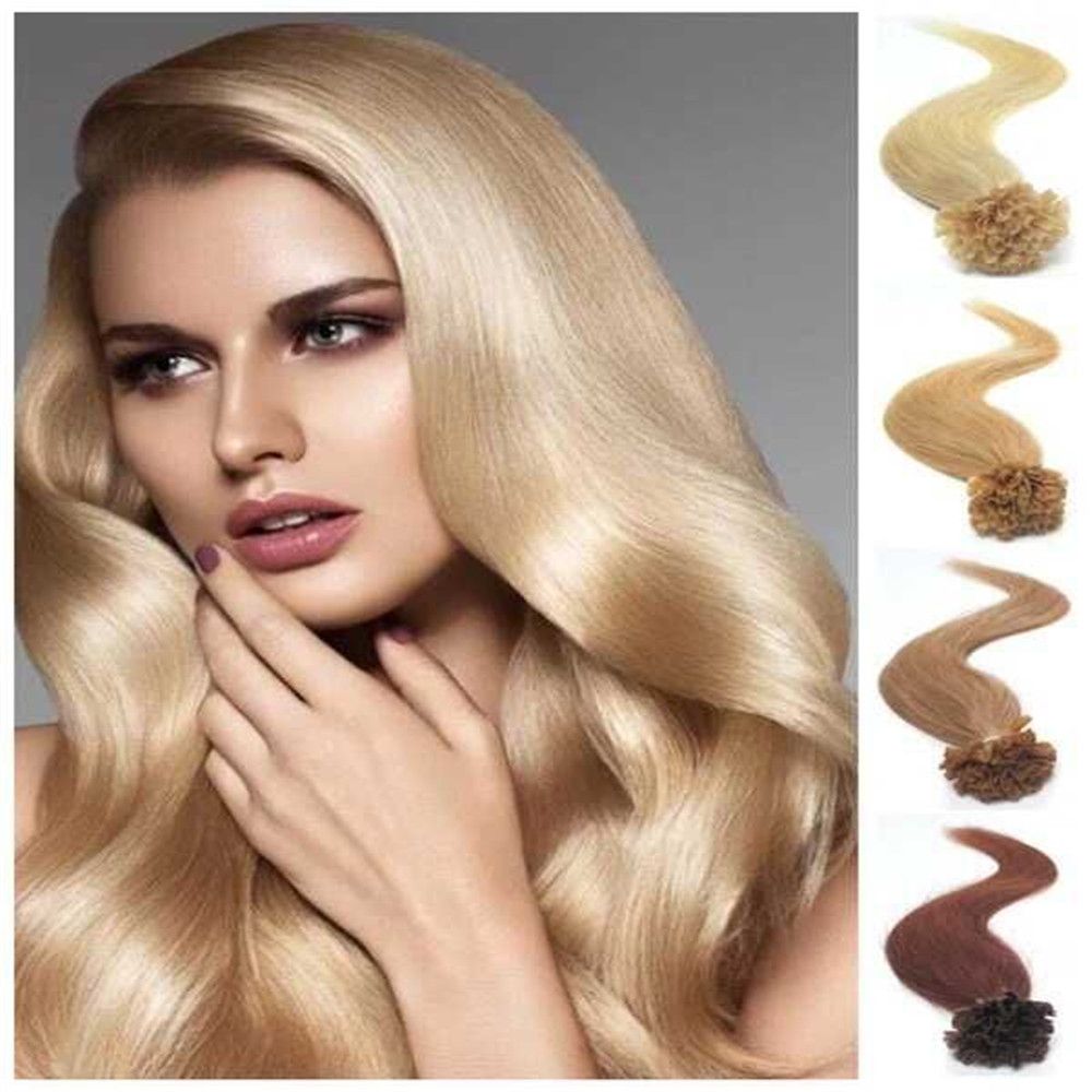 U Tip Hair Extensions Human Remy Human Hair Extension Nail Tip Hair
