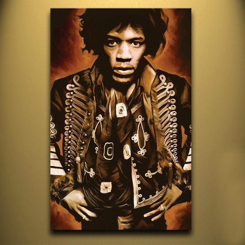2017 Framed Jimi Hendrix , Genuine Pure Handpainted Portrait Art Oil Painting On Canvas Wall