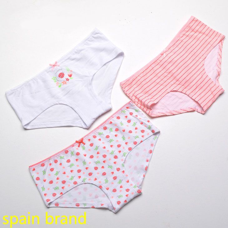 2017 Spain Brand Beetle Girls Striped Trunk Boxers Kids Briefs Child