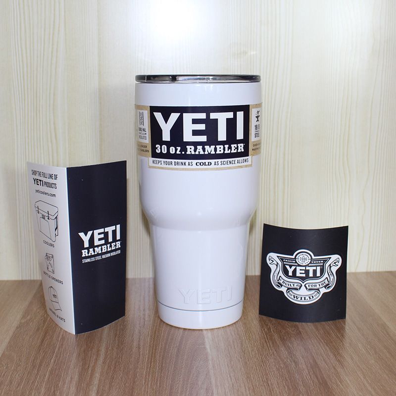 White Color Yeti Rambler Tumbler Cup 30 Oz Yeti Tumbler Stainless Steel Double Wall Vacuum