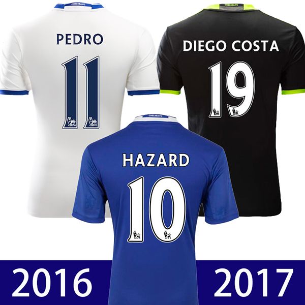2017 2016 2017 Chelsea Jersey Soccer Thai Quality Third White 16/17 Chelsea Hazard Camiseta De 