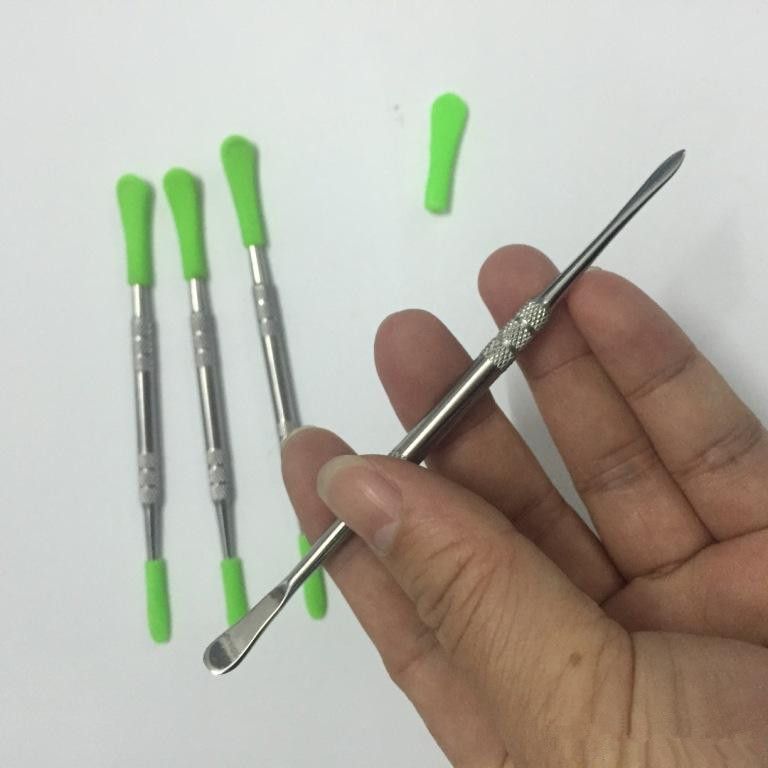 Best Selling Wax Dab Tool With Silicone Tip Metal Wax Nonstick Dabbers