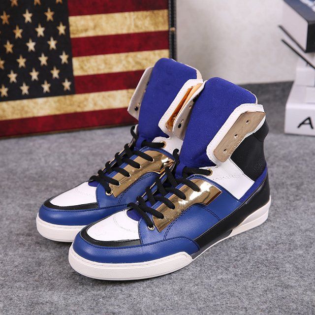 Lower Price Paris Luxury Casual Shoes Mens Grain Leather High Top Sneakers G Brand Golden Logo