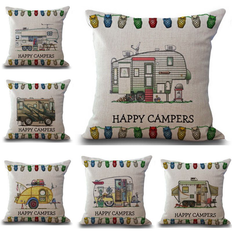 10 Types Happy Campers Waist Pillow Case Happy Campers Pillow Cover