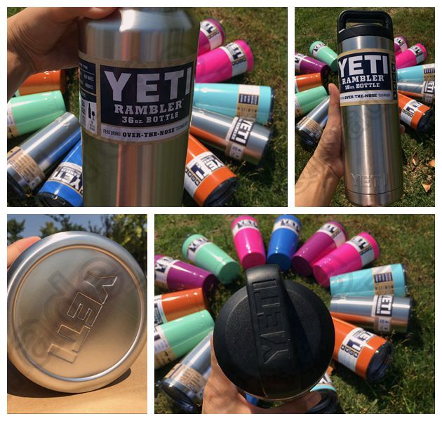 Yeti 36 Oz Rambler Bottle Stainless Steel Large Capacity Coolers Water Bottle Insulated Mug Cups
