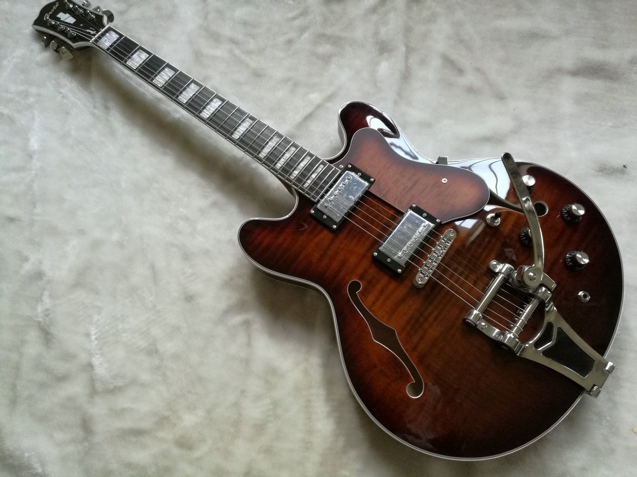 Guitar Semi Hollow Electric Guitar Dark Red Best Beginner Electric