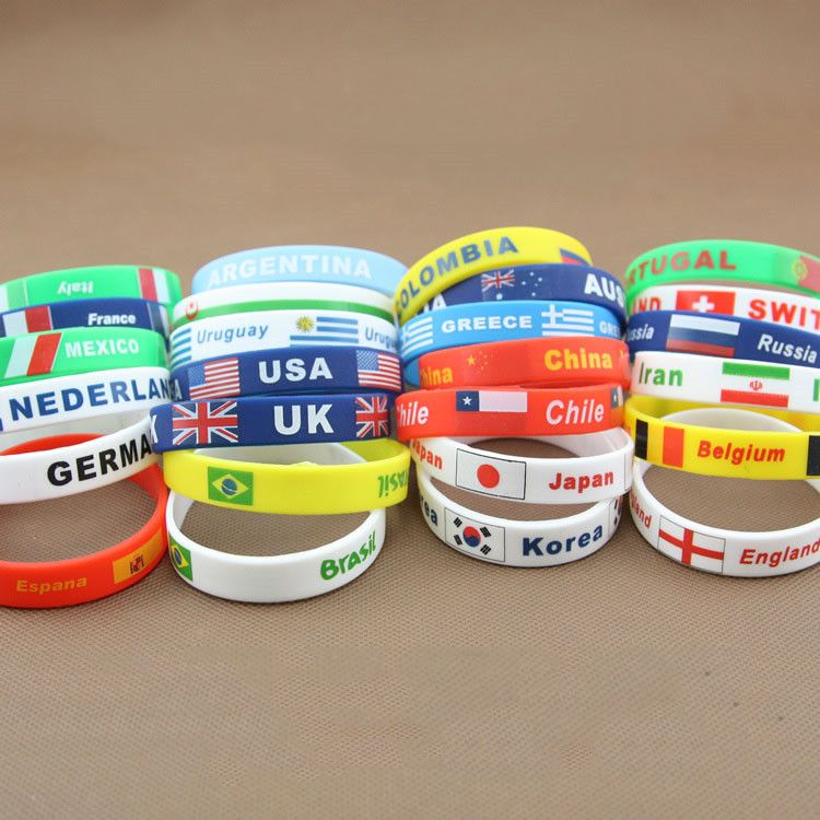2017 2016 New Hot Country Bracelet 34 National Flag Fashion Silicone