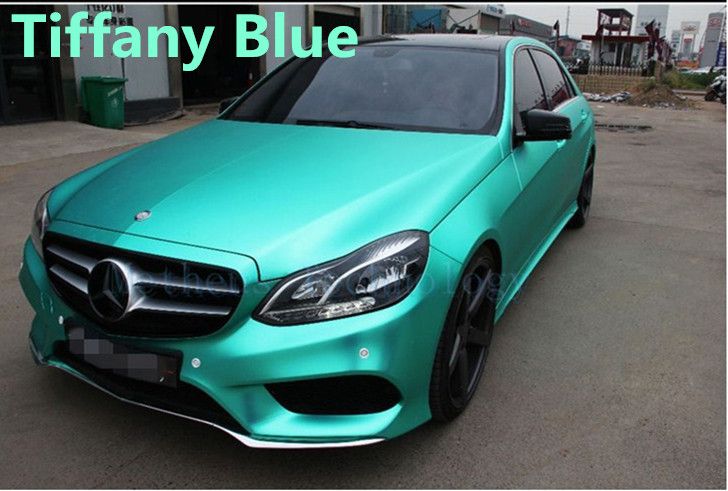 chrome light blue car wrap