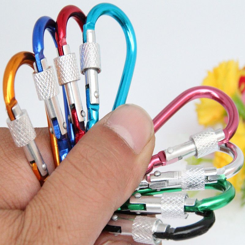 Mini Locking Carabiner Ring Keyrings Key Chains Sport Camp Snap Clip